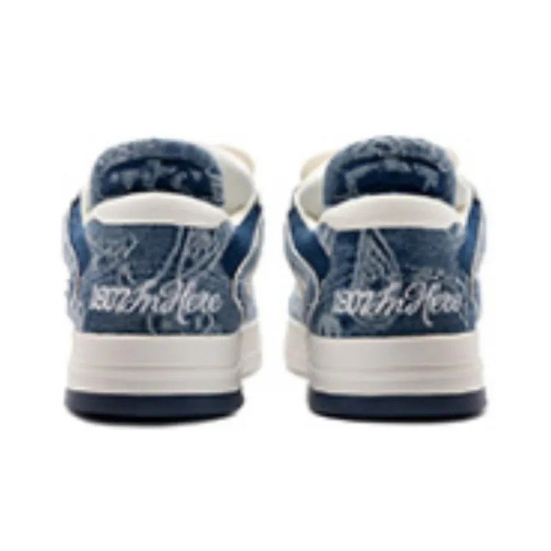 1807 x LiNing Wei Wu PRO Pro Anti Slip And Wear Resistant Lightweight Low Top Skateboard Shoes Men's Denim Blue-3