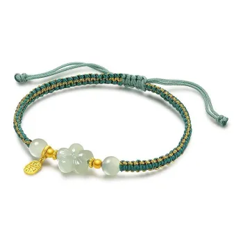 CHAOHONGJI Peach Blossom Hand Accessory With 'Nafa' Character Plaque Solid Gold Fixed Price Gold Bracelet Women's