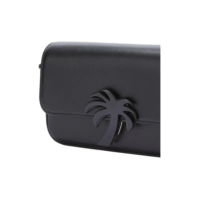 PALM ANGELS Cow Leather Shoulder Bag Crossbody Bag Men's Black-4