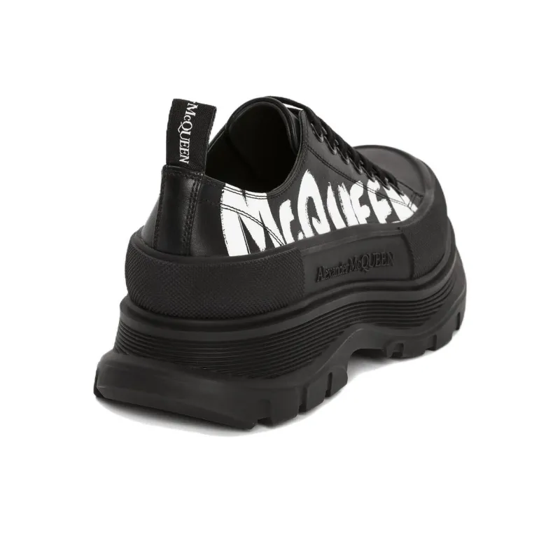 Alexander McQueen Tread Slick Lace Up 'McQueen Graffiti Logo Black' Sneakers-2