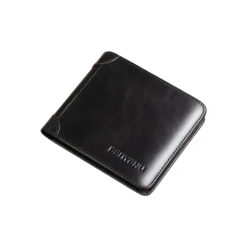 Banyanu Vintage Top Grain Cow Leather Coin Purse Card Holder Wallet Men's