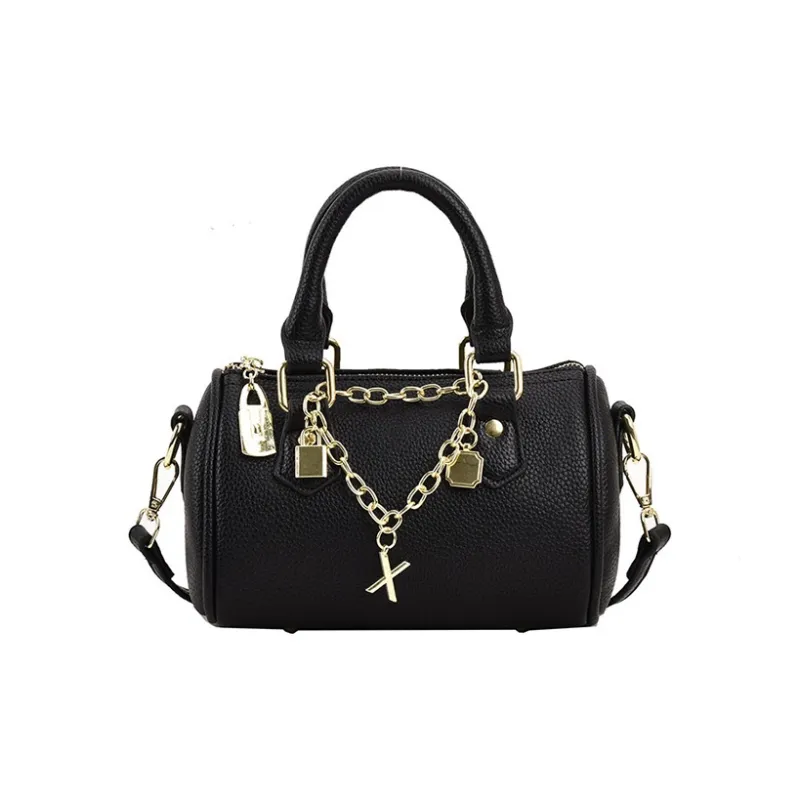 JANE KLAIN Synthetic Leather Boston Pillow Crossbody Handbag Regular Women's Black/White/Gray/Khaki-0