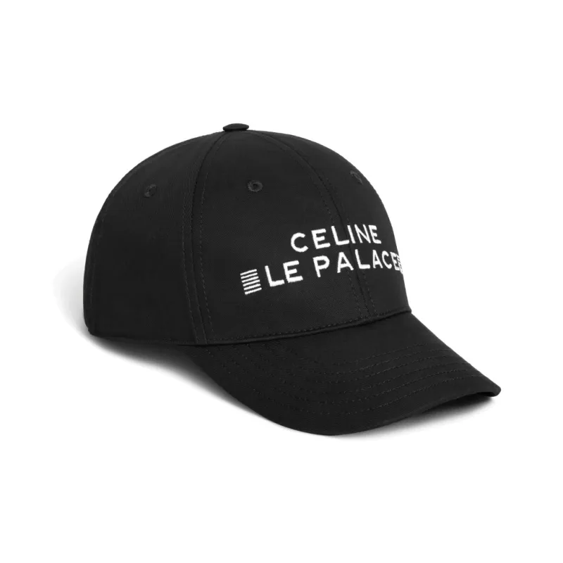 CELINE Cotton Baseball Caps Men's Black-0