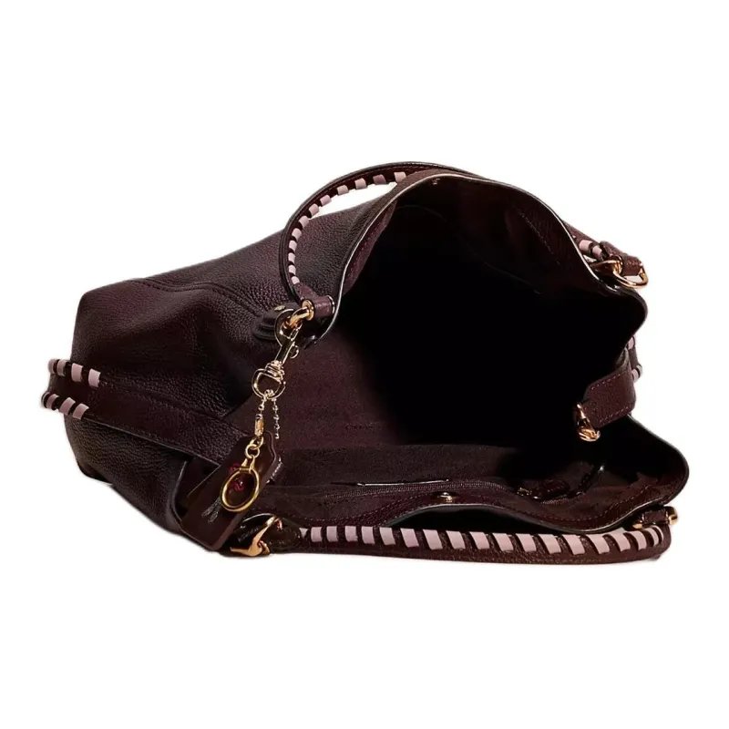 COACH Edie Leather Tote Bag Shopping Bag Handbag Shoulder Bags Large Size Women's Ox Blood Color-2