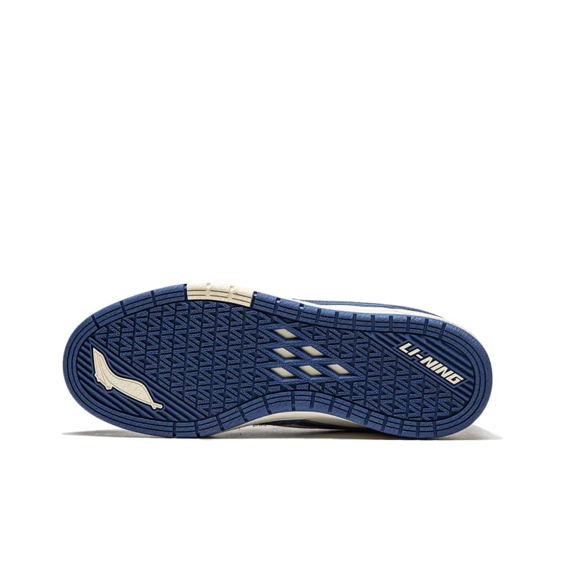 LiNing Wave Pro Slip-Resistant Cushioning Low-Top Skateboard Shoes Men's Blue White-3