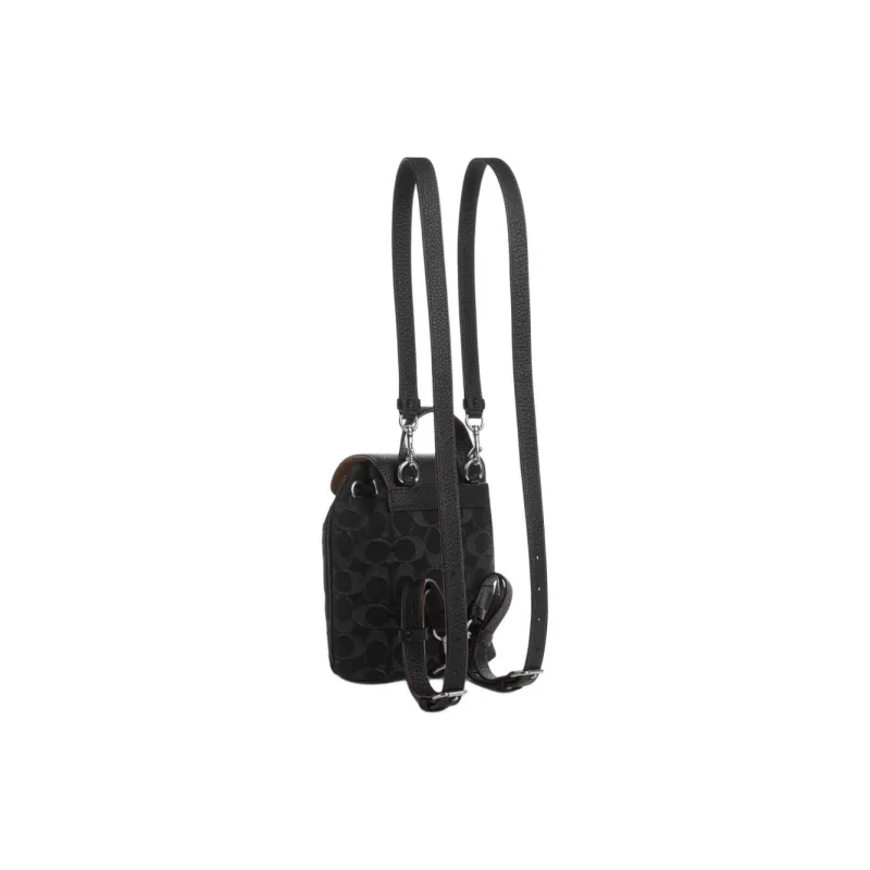 COACH Canvas With Cow Leather Backpack Small Size Women's Black-1