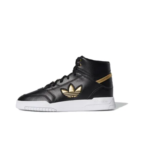 Adidas Originals Drop Step Skateboard Shoes Unisex High-Top Black/Gold