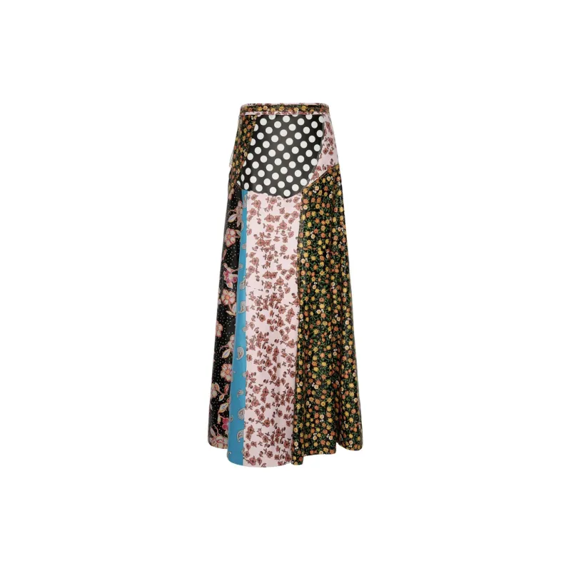 ZARA Leather Long Skirts Women's Multicolor-1