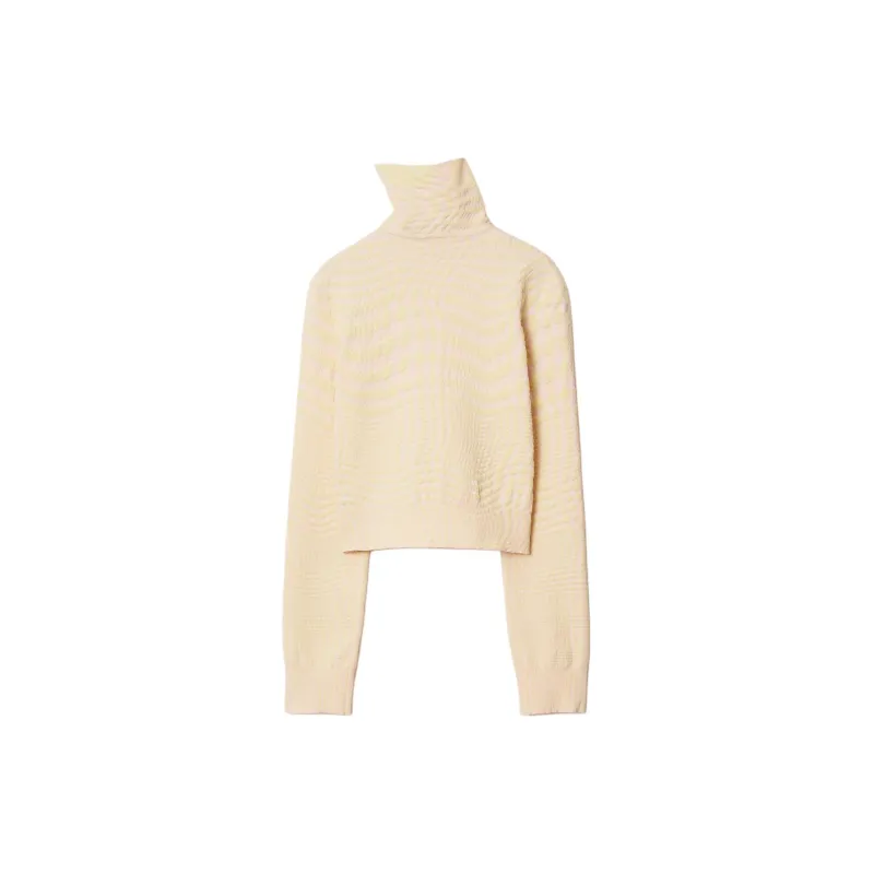 Burberry Warped Houndstooth Jacquard High Neck Jumper-1