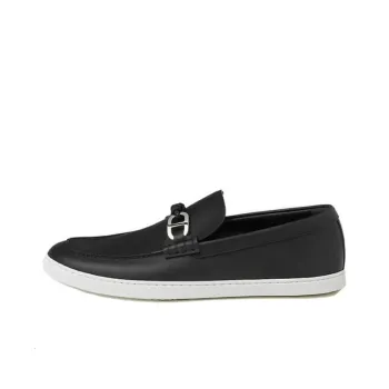 HERMES Chaine D'Ancre Loafers Men's Black