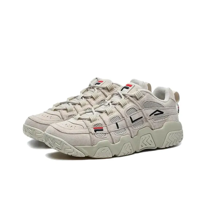 FILA FUSION BARRICADE Puffy Shoes Wear Resistant Low Top Chunky Sneakers Men's Beige-1