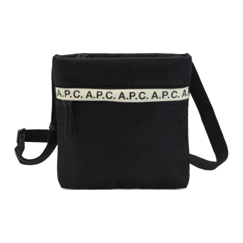 A.P.C Polyamide Messenger Bag, Shoulder Bag, Crossbody Bag Men's Black-2