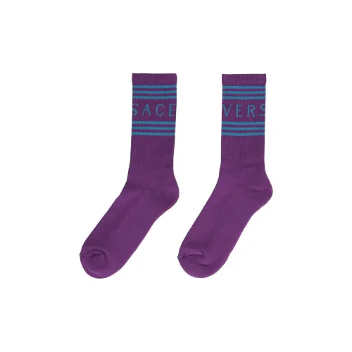 VERSACE Mid-Calf Socks Men's 1 Pack Purple