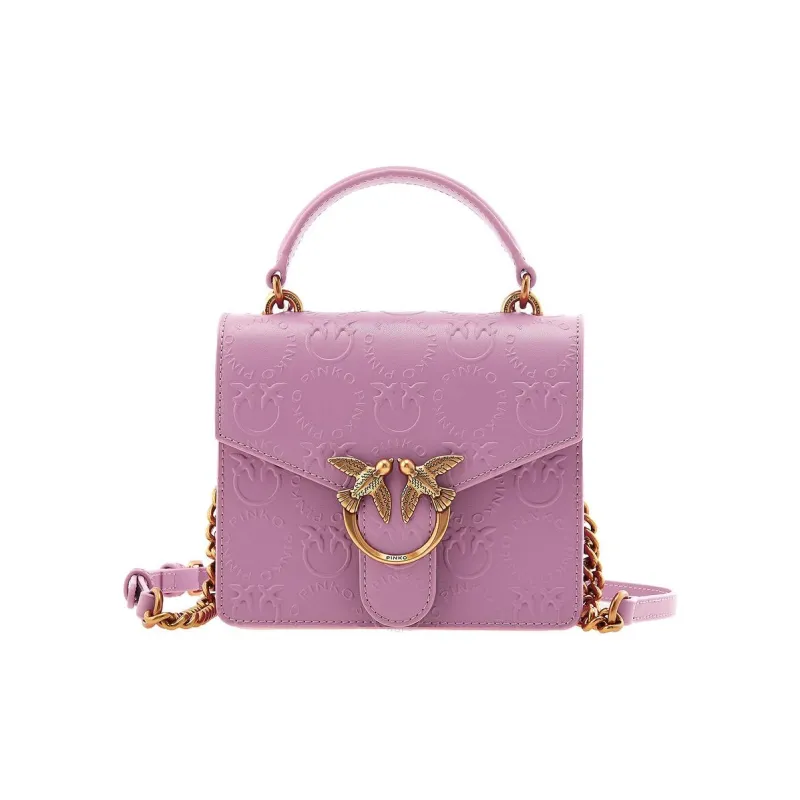PINKO Cow Leather Flying Bird Swallow Bag Handbag Shoulder Bag Crossbody Bag Mini Women's Purple-2