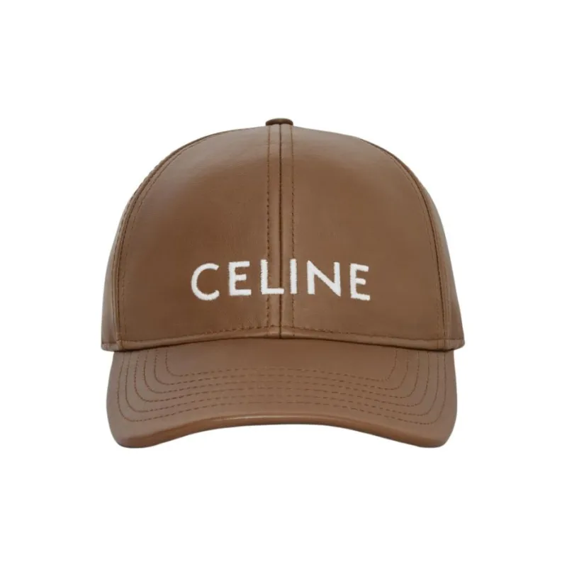 CELINE Cotton, Sheepskin Baseball Caps Women's Caramel-0
