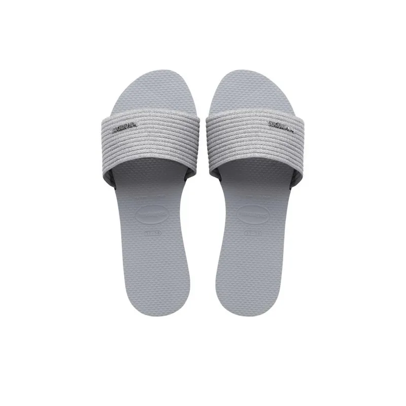 Havaianas You Malta Metallic Slide Slippers Women's Gray-3