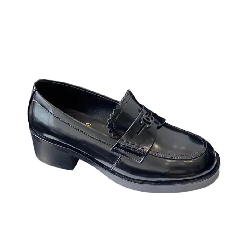 CHANEL Loafers 5cm Women's Black-1