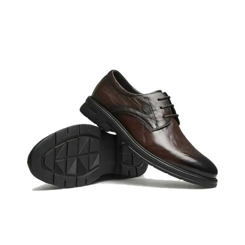 TATA Dress Shoes Men Low Top Solid Color-3