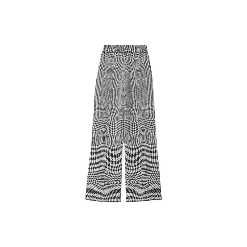 Burberry Wraped Houndstooth Jacquard Wide Leg Trousers-1