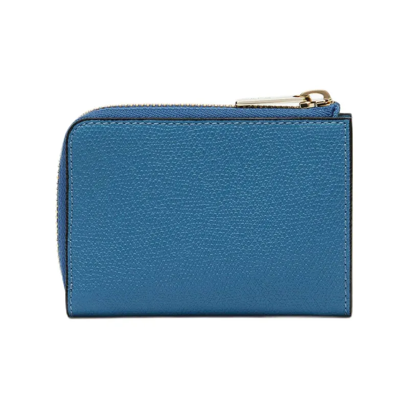Valextra Millepunte Calfskin Card Holder, Wallet Women's Cobalt Blue-1