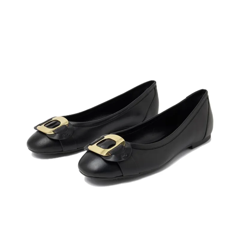 See By Chloé Leather Ballerina Shoes-3