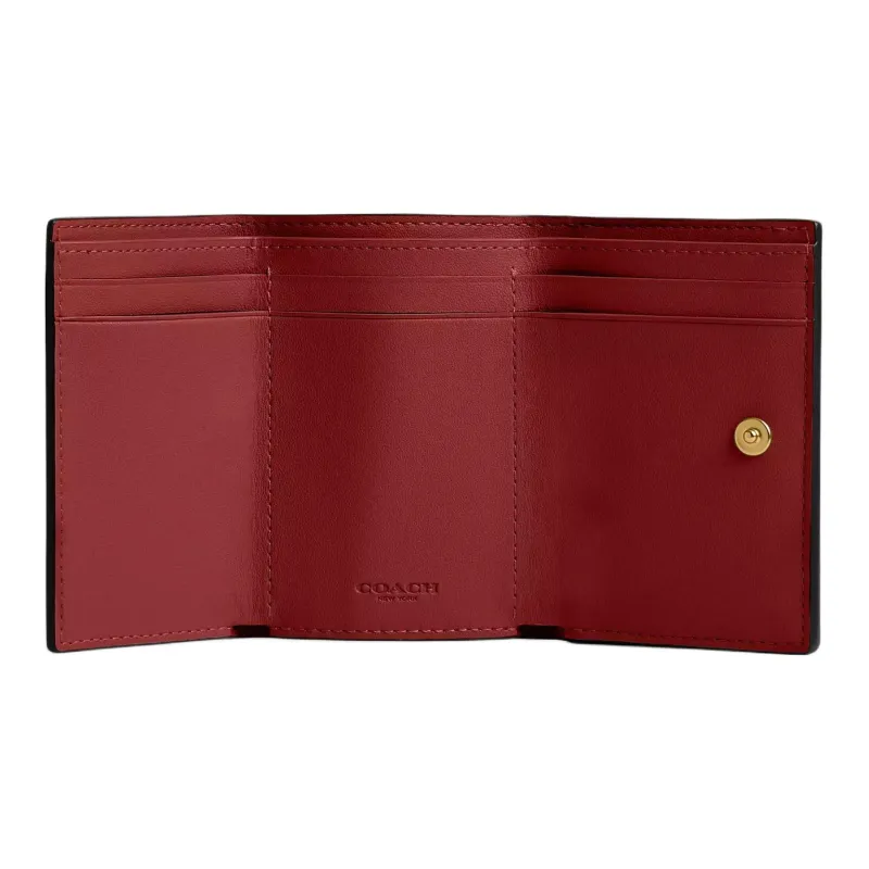COACH Leather Coin Purse Wallet Mini Women's Red-1