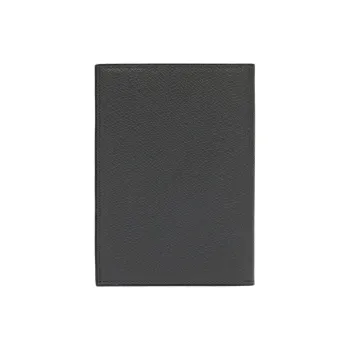 Valextra Millepunte Calfskin Passport Holder Unisex Smoke Gray