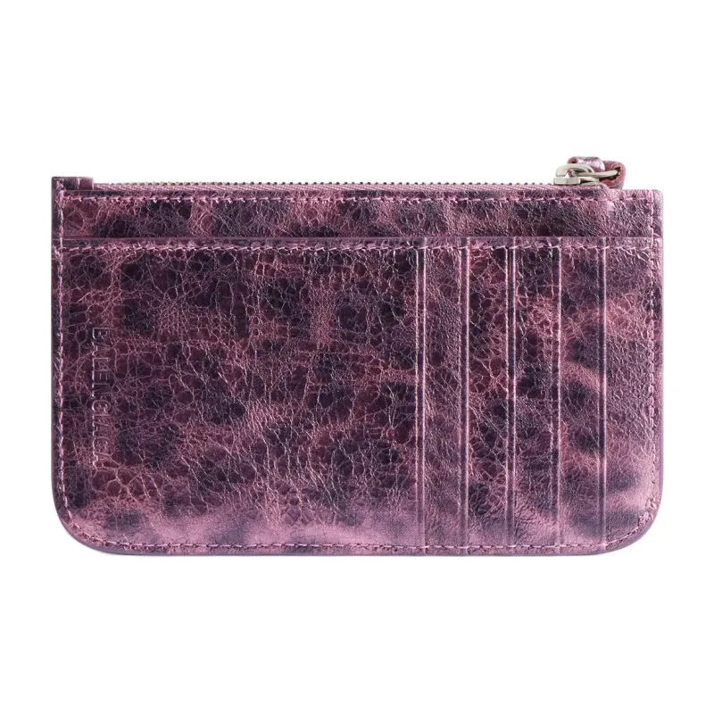Balenciaga Le Cagole Lambskin Card Clip Card Holder Women's Pink-1