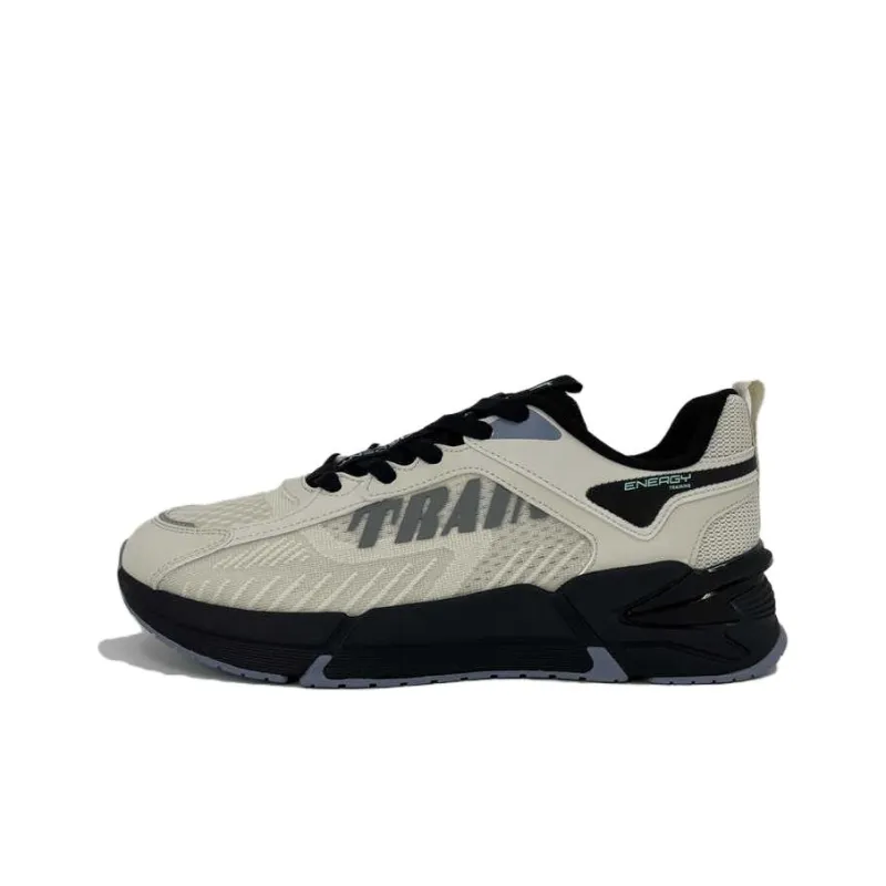 QIAODAN Cushioning Wear-Resistant Low-Top Running Shoes Men's Beige Black-0