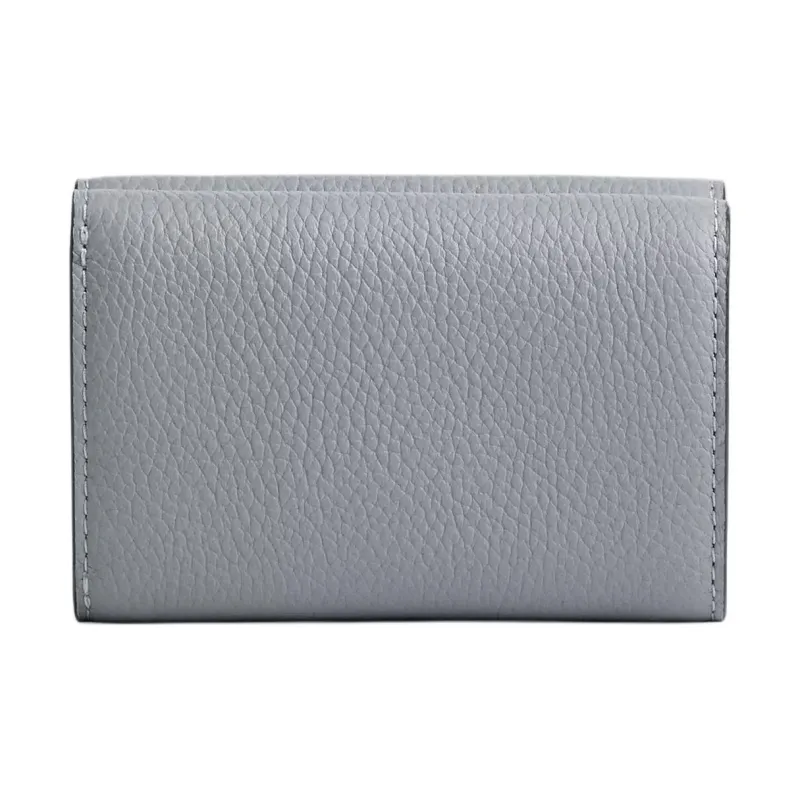 COACH Leather Coin Purses Wallets Mini Women's Gray Blue-1
