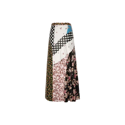 ZARA Leather Long Skirts Women's Multicolor