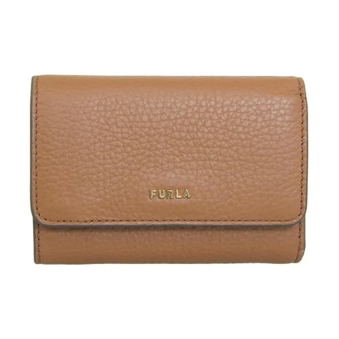 Furla Babylon Leather Wallet Small Size Unisex Cognac-0