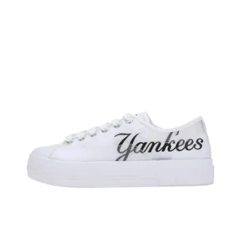 MLB Playball Anti Slip And Wear Resistant Lightweight Low Top Canvas Shoes Unisex White