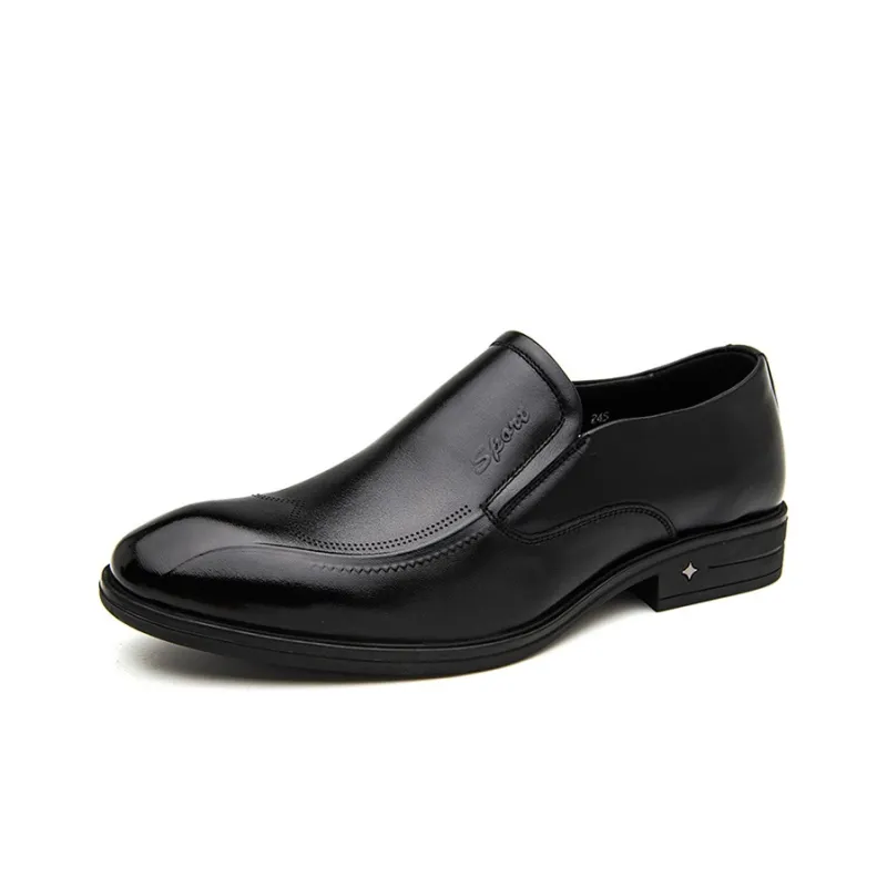 GZZ Dress Shoes Men Low Top Black-1