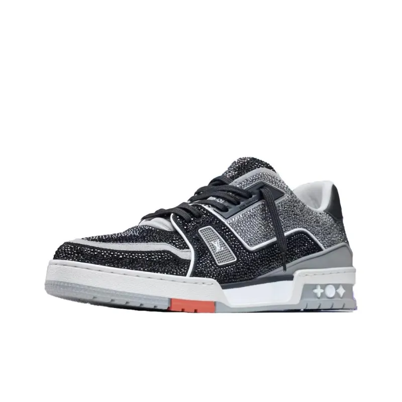 LOUIS VUITTON Trainer Sneakers 'Grey Black Crystals'-2