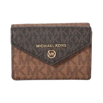 MICHAEL KORS PVC Coated Canvas With Leather Wallet Women's Leather Brown