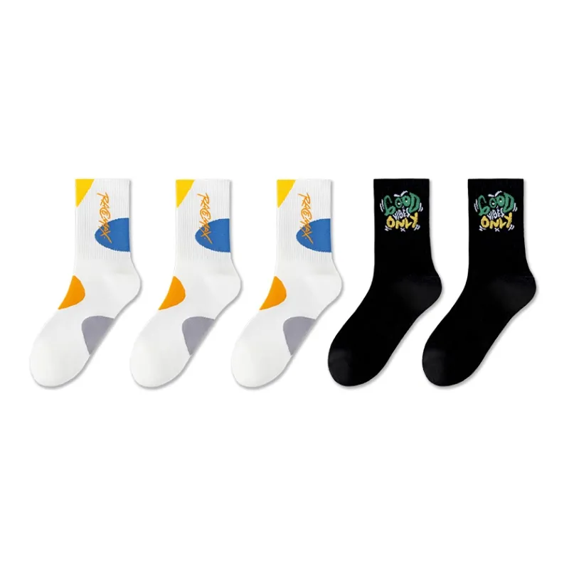LUOLIAN Mid Calf Socks Unisex 5 Pack-10