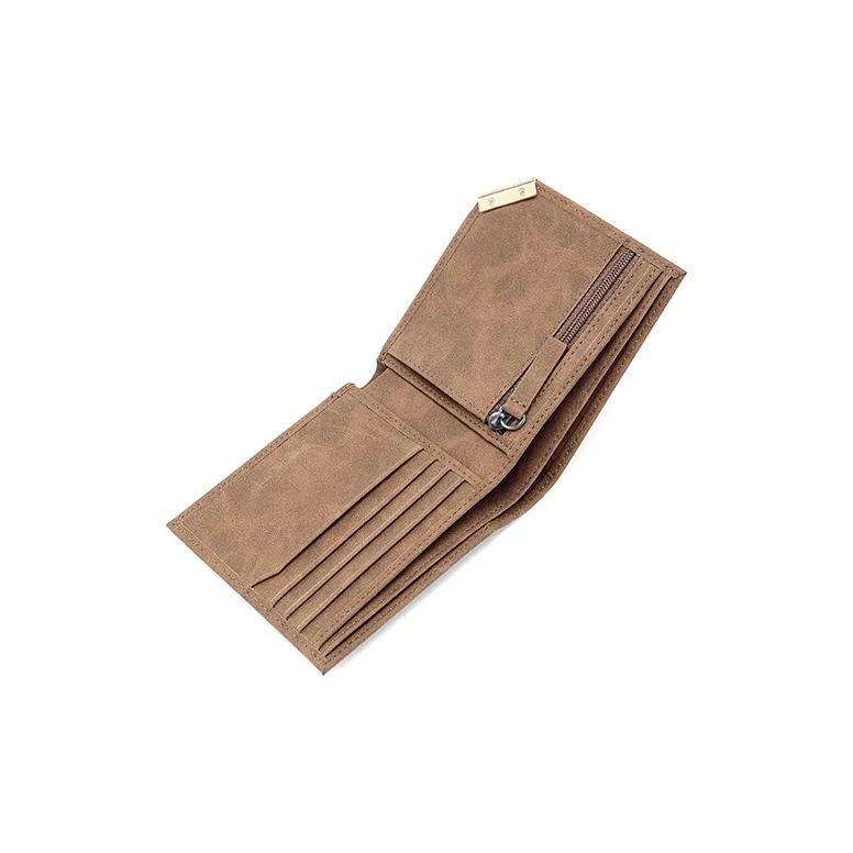 MashaLanti Microfiber Synthetic Leather Money Clip Card Holder Wallet Regular Men's Coffee-5