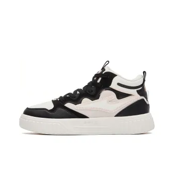 Erke Cake Warm Cushioning And Wear Resistant High Top Skateboard Shoes Women's Ivory Jet Black