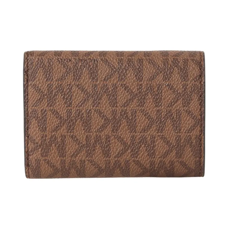 MICHAEL KORS PVC Coated Canvas With Leather Wallet Women's Leather Brown-1