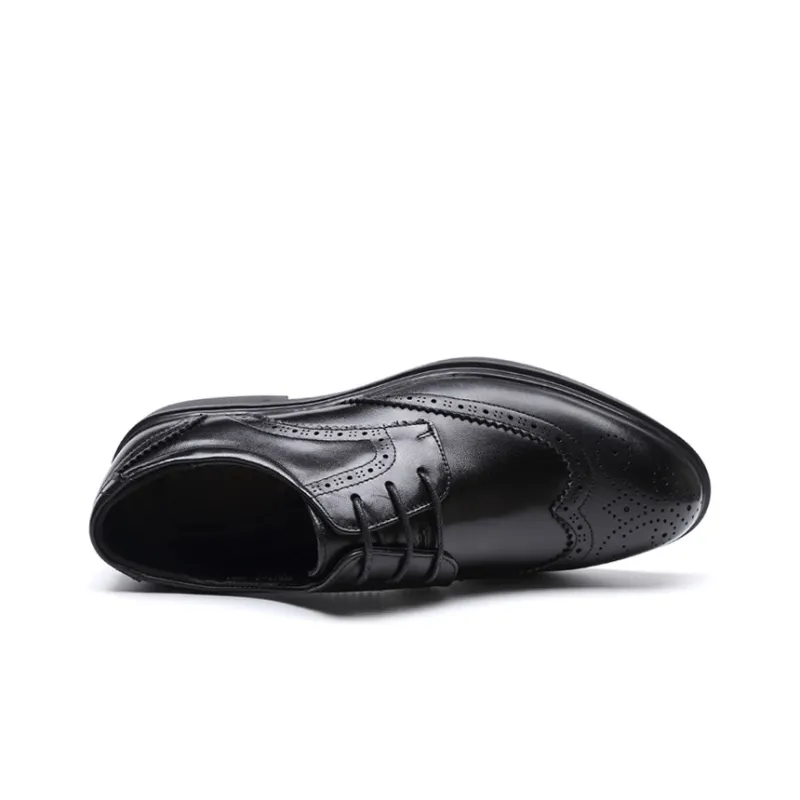 GZZ Dress Shoes Men Low Top Black-3