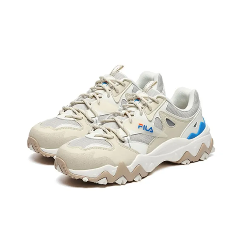 FILA Oakmont Europe Man 2 Cushioning Anti-Slip Wear-Resistant Breathability Low-Top Casual Shoes Men's Beige Blue-1