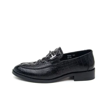 GZZ Loafers Men Black/Burgundy