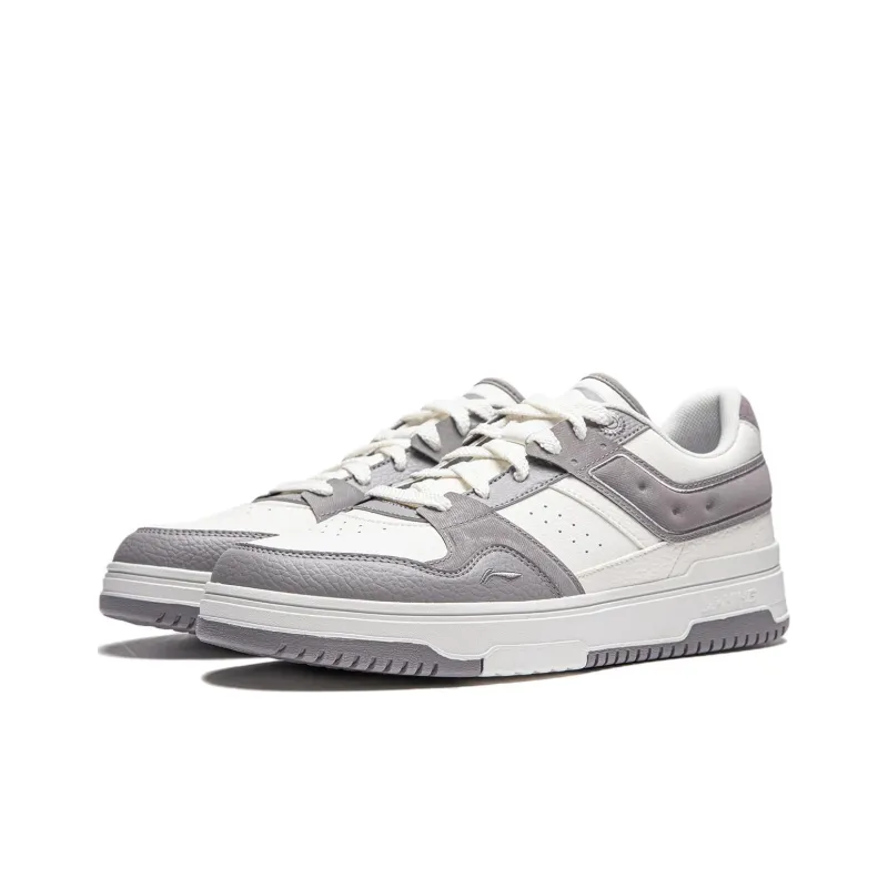 LiNing Tianji 2.0 Cushioning, Abrasion Resistant, Lightweight, And Breathable Low Top Skateboard Shoes Men's White Gray-2