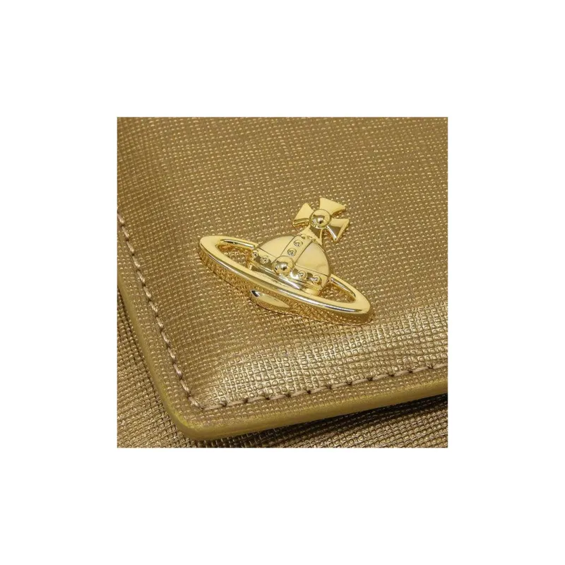 Vivienne Westwood Leather Clutch Women's Gold-4