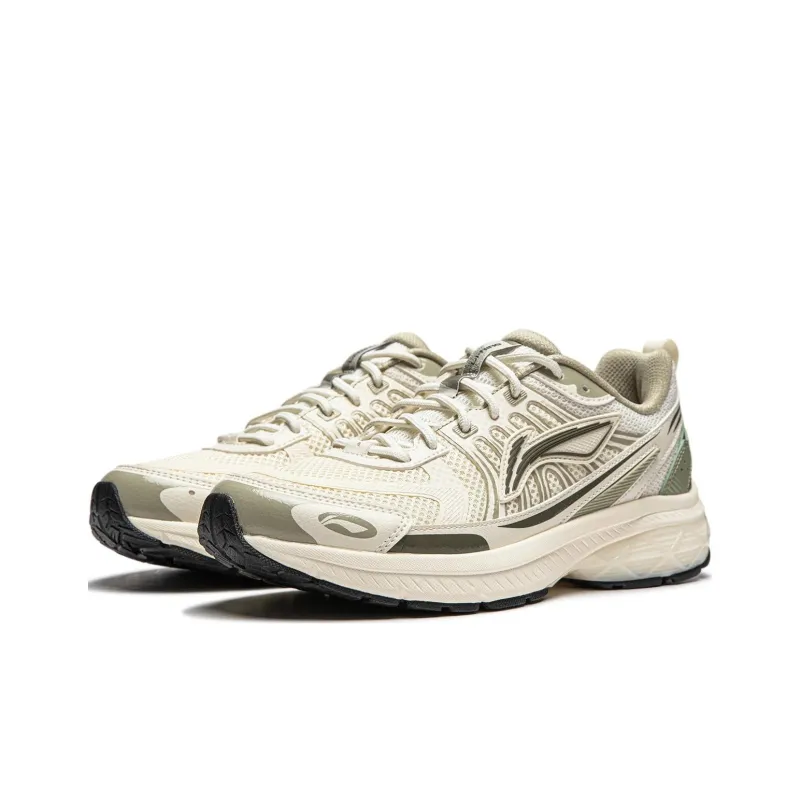 LiNing Shake 1.0 V3 Cushioning, Wear Resistant Low Top Running Shoes Women's White Green-2