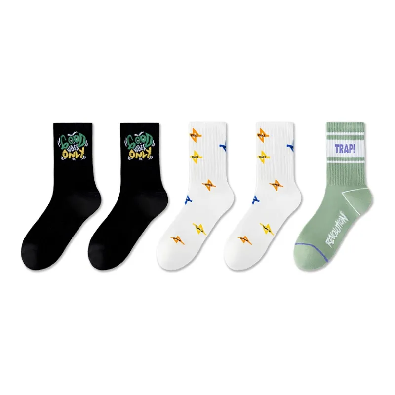 LUOLIAN Mid Calf Socks Unisex 5 Pack-5