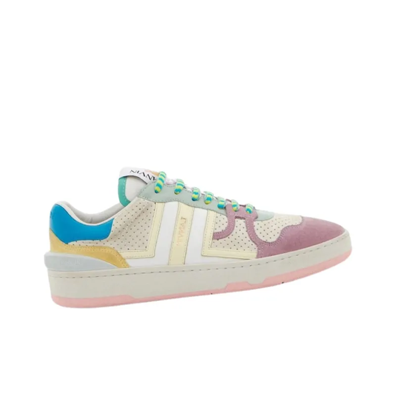 Lanvin Clay Low Top Stylish Skateboarding Shoes Women's White Yellow Valentine's Day Limited Edition-1