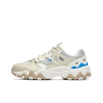 FILA Oakmont Europe Man 2 Cushioning Anti Slip Wear Resistant Breathability Low Top Casual Shoes Men's Beige Blue