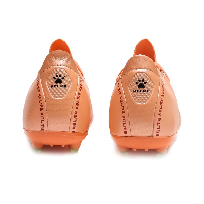 KELME MG Rubber Short Studs Anti Slip Wear Resistant Soccer Shoes Unisex Coral Orange-4